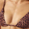 Braunes Triangel-Bikinioberteil mit Animal-Print