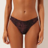 Brazilian-Bikinihose in dunklem Animal-Print