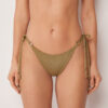 Brazilian-Bikinihose mit Schnürung und raffiniertem Glanz