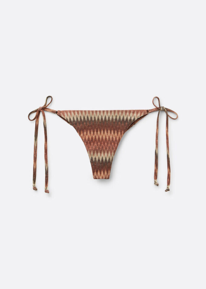Brazilian-Bikinihosen mit goldenen Chevron-Streifen