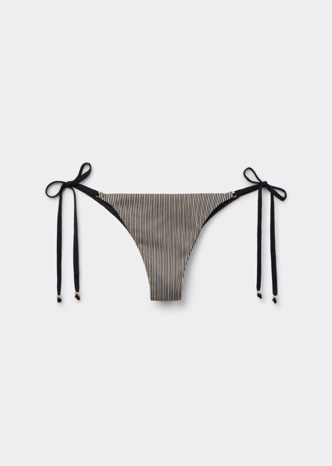 Brazilian-Bikinihosen mit goldenen Streifen