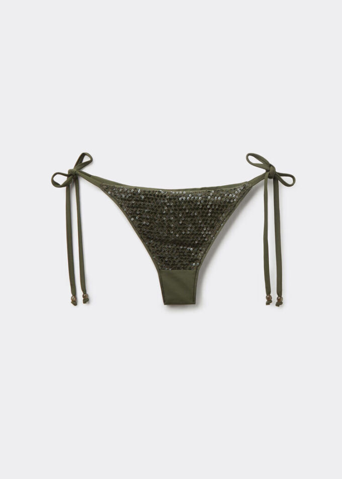 Brazilian-Bikinihosen mit Pailletten-Netz