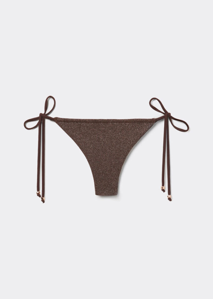 Brazilian-Bikinihosen-Unterteil in Braun mit Glitzer