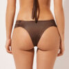 Drapierte Brazilian-Bikinihose aus glänzendem Satin