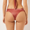 Drapierte Brazilian-Bikinihose aus glänzendem Satin