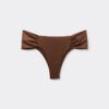 Drapierte Brazilian-Bikinihose aus glänzendem Satin