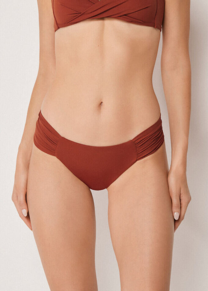 Drapierte Brazilian-Bikinihosen Premium-Passform