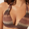 Gefüttertes Triangel-Bikinioberteil mit goldenem Chevron-Muster