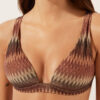 Gefüttertes Triangel-Bikinioberteil mit goldenem Chevron-Muster