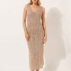 Gehäkeltes Lamé-Maxikleid