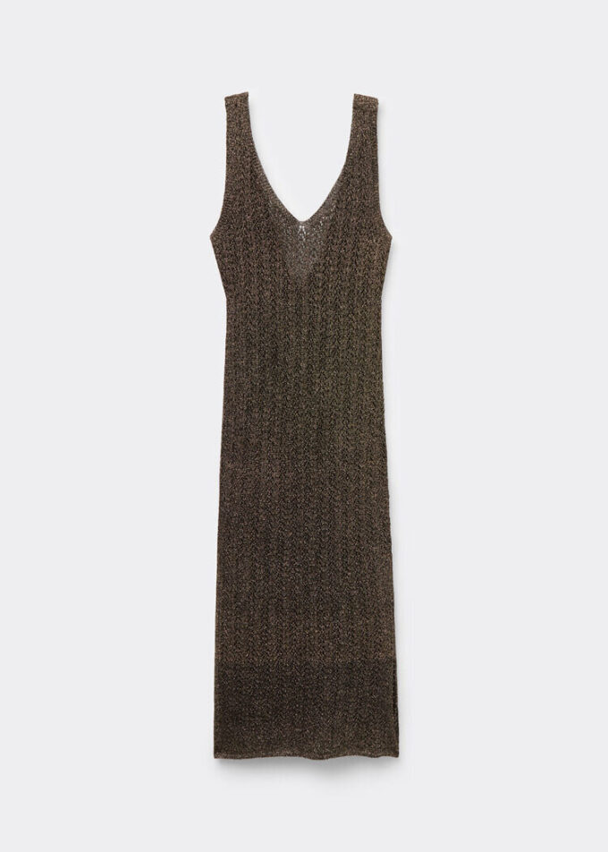 Gehäkeltes Lamé-Maxikleid