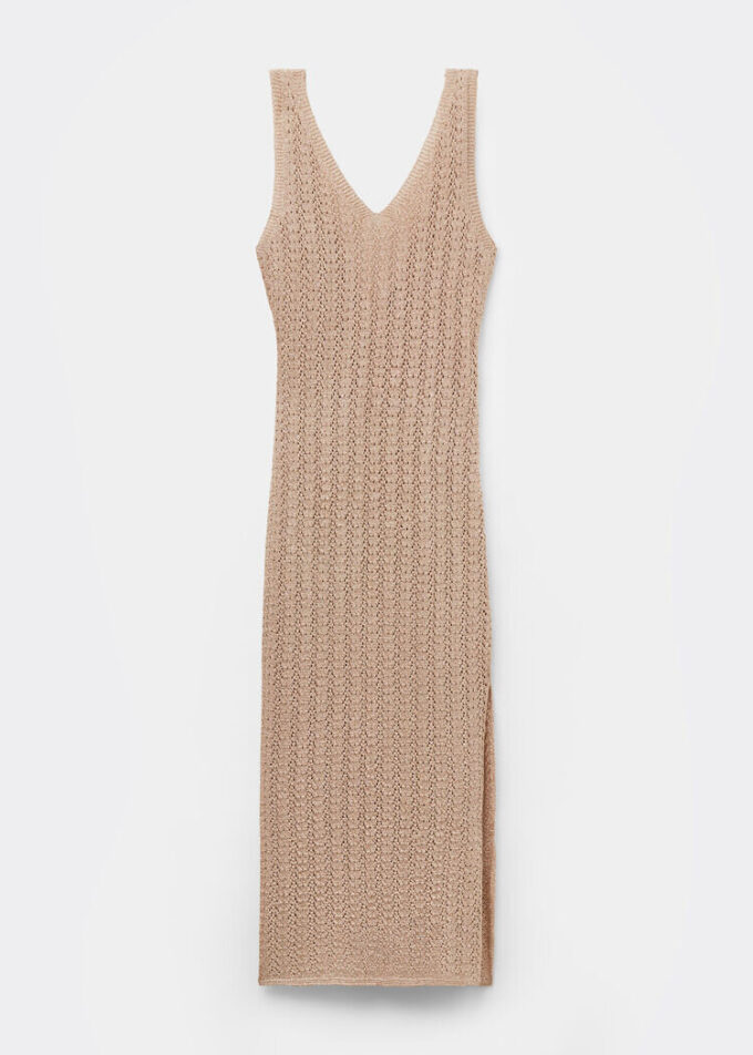 Gehäkeltes Lamé-Maxikleid