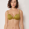 Gepolstertes Push-up-Bikinioberteil aus glänzendem Satin