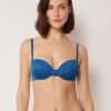 Gepolstertes Push-up-Bikinioberteil aus glänzendem Satin