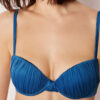 Gepolstertes Push-up-Bikinioberteil aus glänzendem Satin