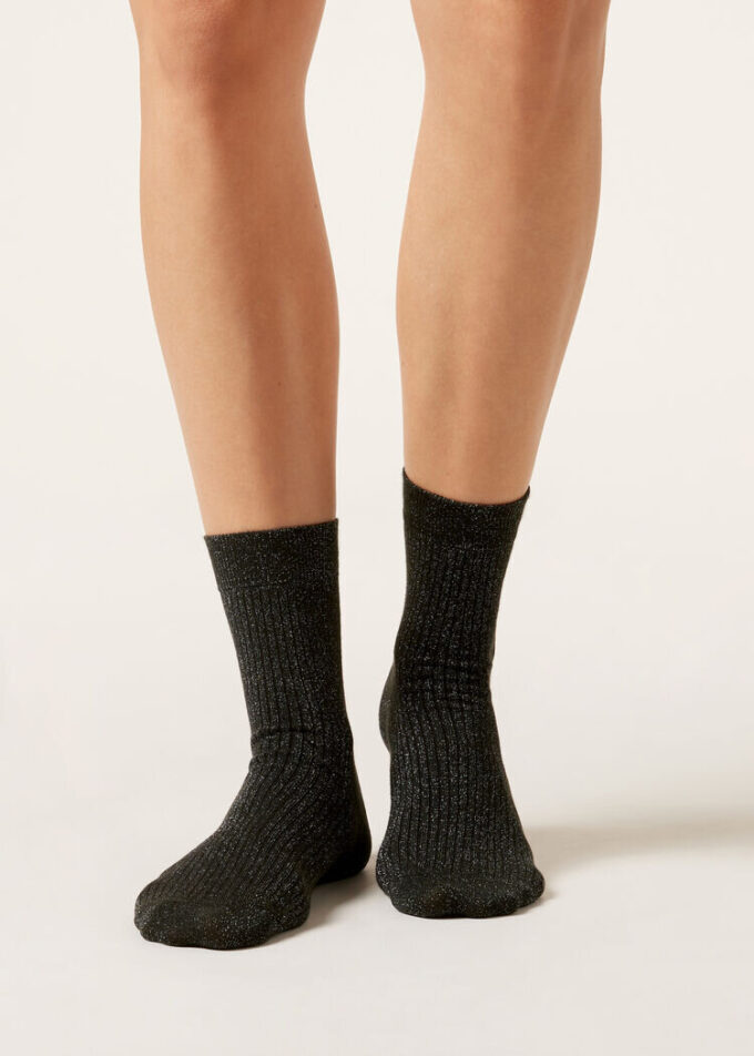 Gerippte Glitzersocken