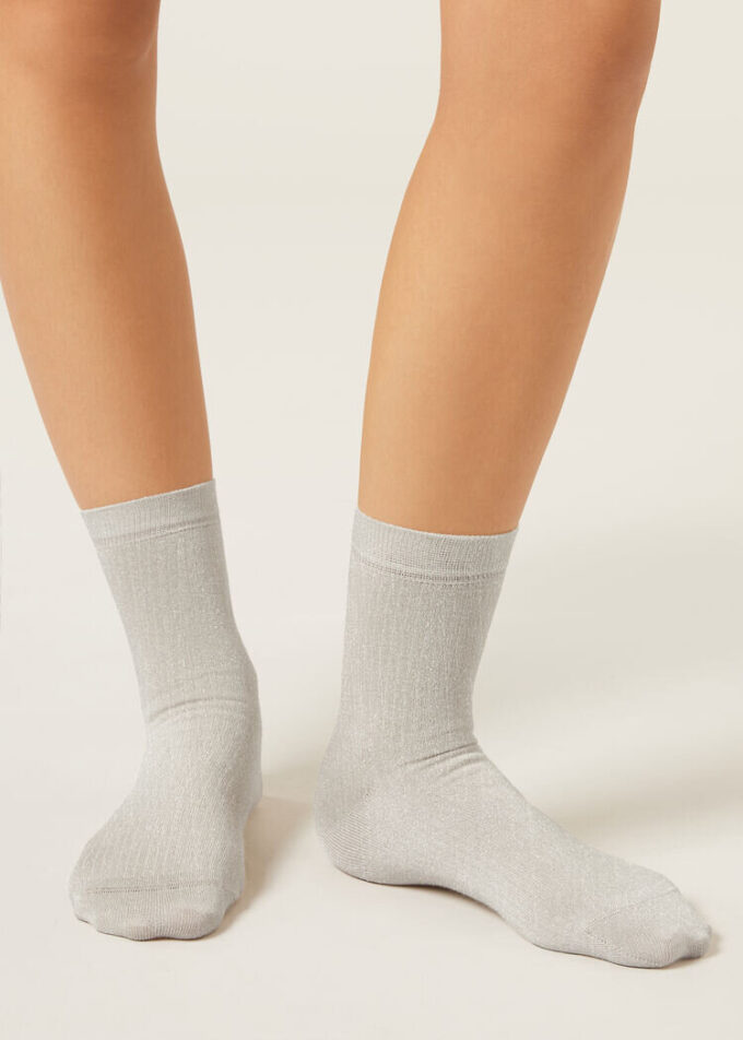 Gerippte Glitzersocken