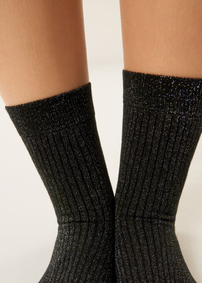 Gerippte Glitzersocken