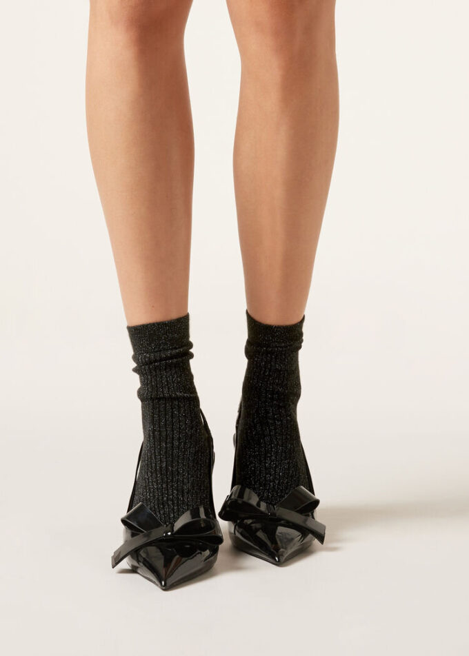 Gerippte Glitzersocken