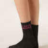 Glitzer-Socken mit Schriftzug