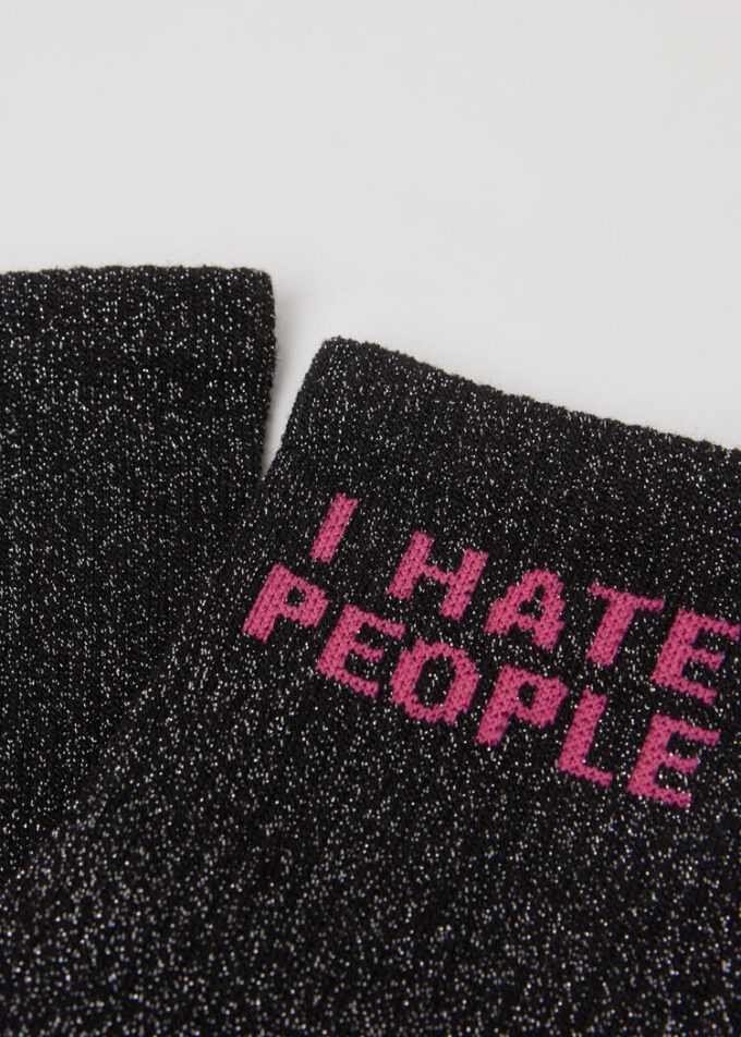 Glitzer-Socken mit Schriftzug