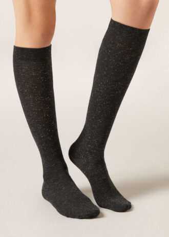 Glitzernde lange Socken mit Kaschmir