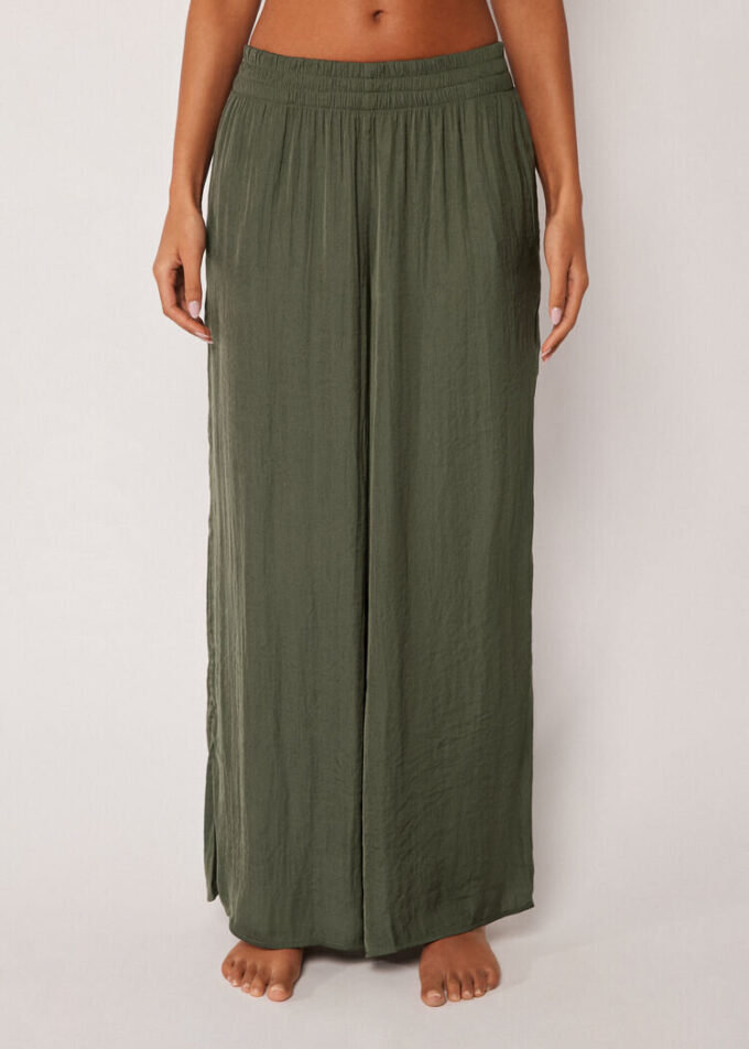Glänzende Palazzo-Hose