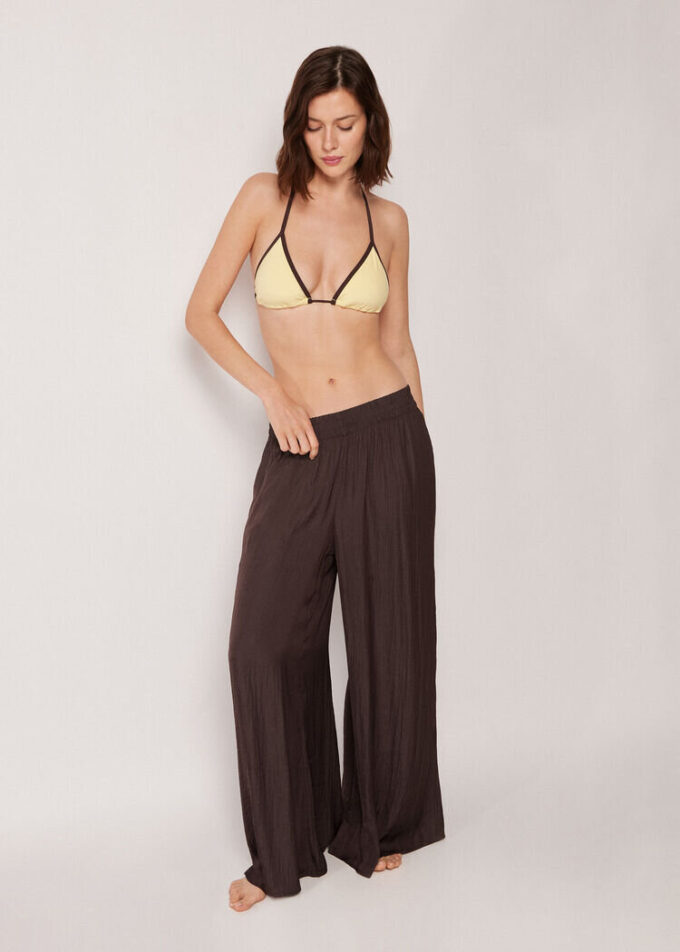 Glänzende Palazzo-Hose