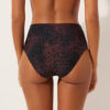 High-Waist-Bikinihose mit dunklem Animal-Print