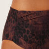 High-Waist-Bikinihose mit dunklem Animal-Print