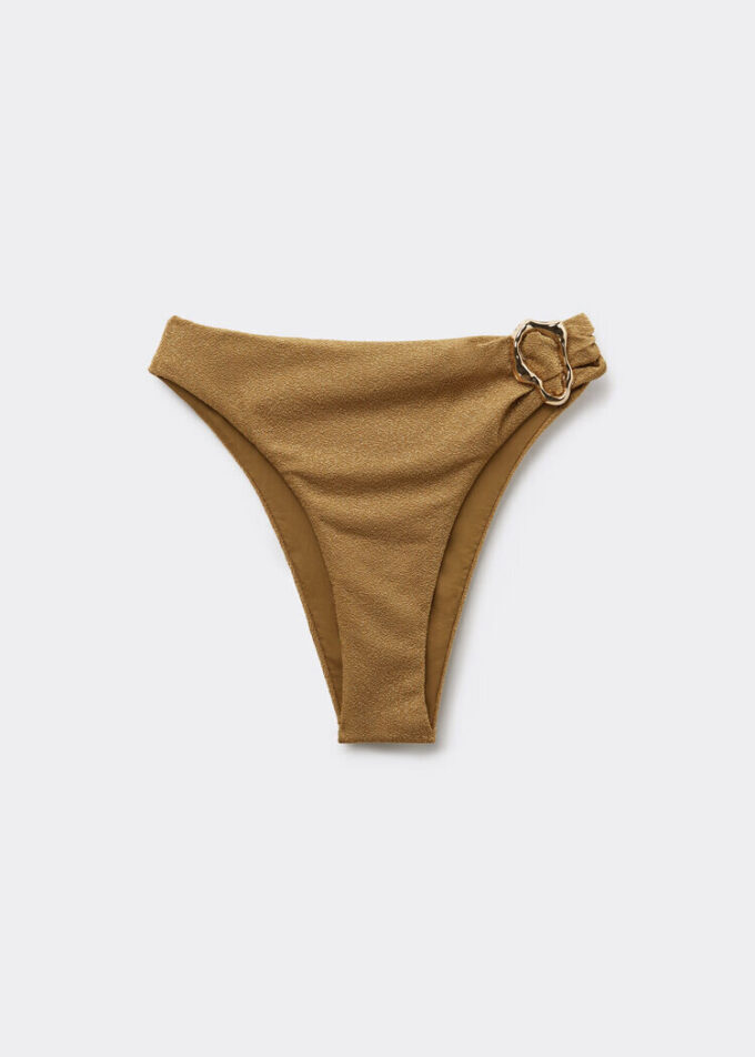 Hoch taillierte Brazilian-Bikinihosen mit raffiniertem Glanz
