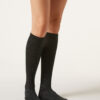 Lange gerippte Baumwollsocken