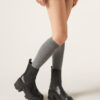 Lange gerippte Kaschmirsocken