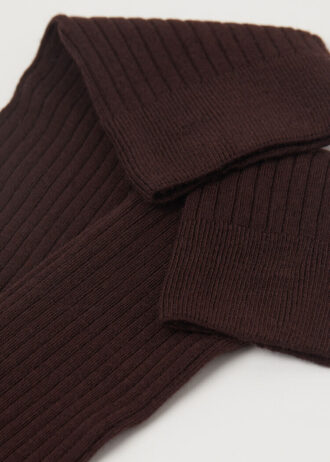 Lange gerippte Kaschmirsocken