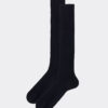 Lange Herrensocken aus Lisle-Garn mit Rippmuster