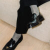 Lange Herrensocken aus Lisle-Garn mit Rippmuster