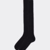 Lange Herrensocken aus Lisle-Garn mit Rippmuster