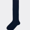Lange Herrensocken aus Lisle-Garn mit Rippmuster
