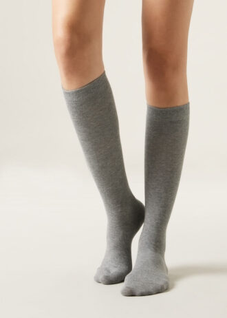 Lange Satin-Baumwollsocken