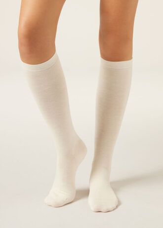Lange Satin-Baumwollsocken