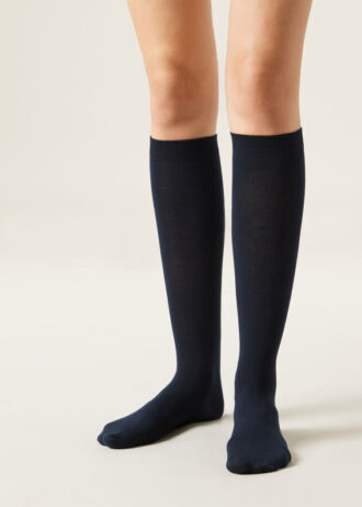 Lange Satin-Baumwollsocken