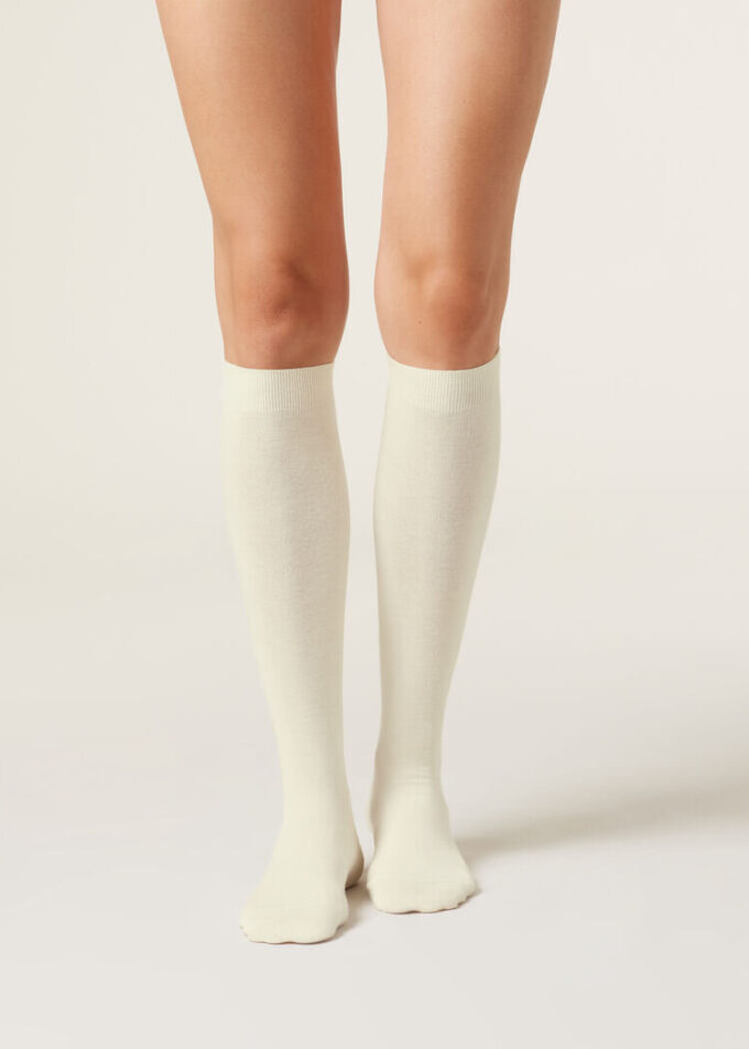 Lange Socken mit Kaschmir