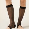 Lange Socken mit offener Spitze