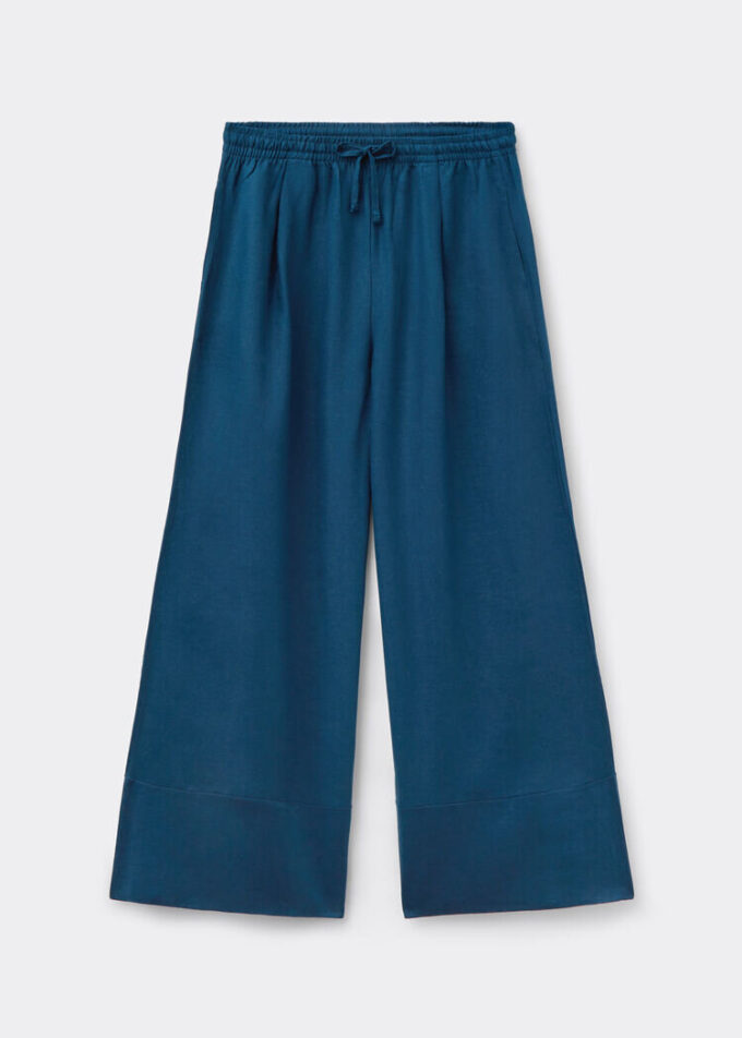 Palazzo-Hose aus Leinen und Viskose