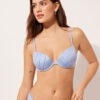 Push-up-Bikinioberteil aus glänzendem Satin