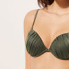 Push-up-Bikinioberteil aus glänzendem Satin