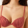 Push-up-Bikinioberteil aus glänzendem Satin