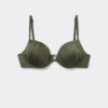 Push-up-Bikinioberteil aus glänzendem Satin