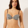 Push-up-Bikinioberteil mit goldenen Streifen