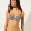 Push-up-Bikinioberteil mit goldenen Streifen